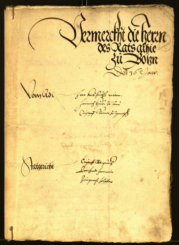 Civic Archives of Bozen-Bolzano - BOhisto Minutes of the council 1536 