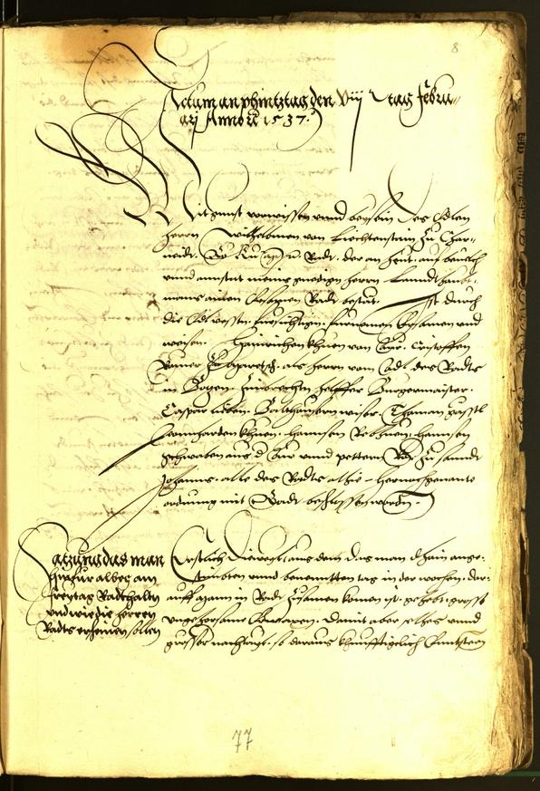 Stadtarchiv Bozen - BOhisto Ratsprotokoll 1537 