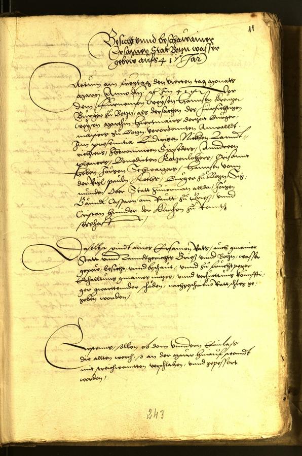 Stadtarchiv Bozen - BOhisto Ratsprotokoll 1541 