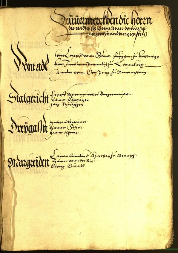 Civic Archives of Bozen-Bolzano - BOhisto Minutes of the council 1542 