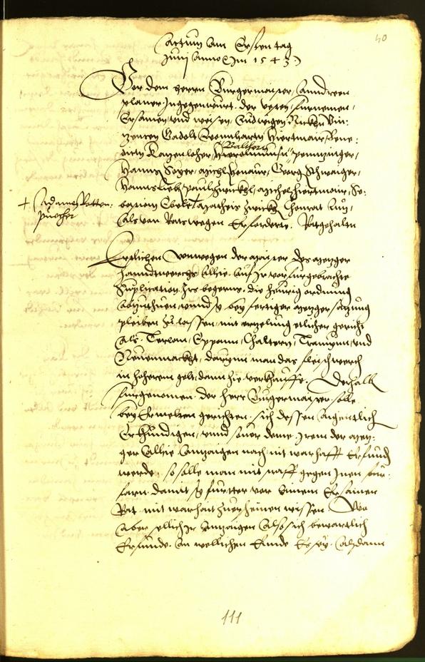 Stadtarchiv Bozen - BOhisto Ratsprotokoll 1543 