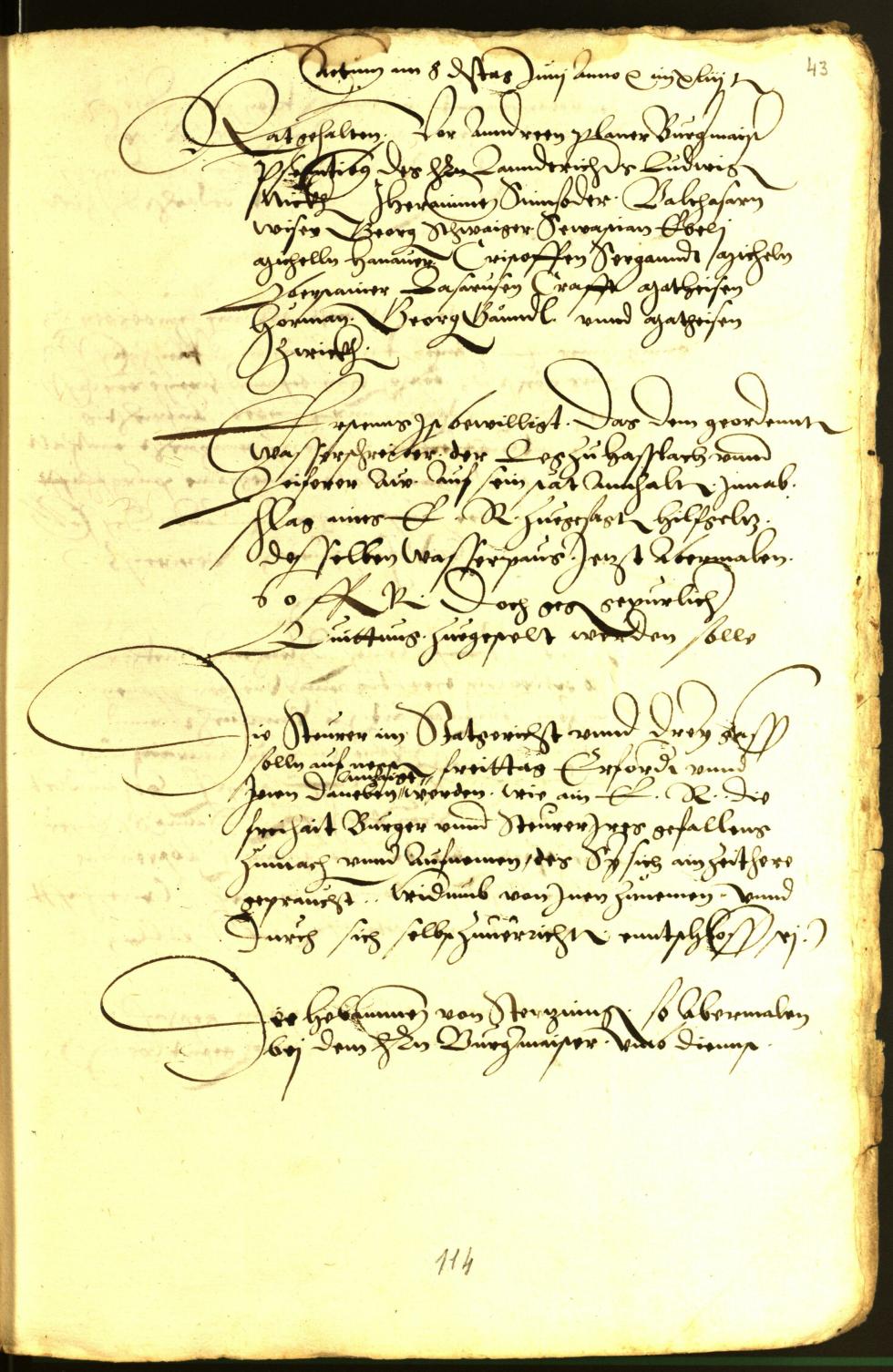 Stadtarchiv Bozen - BOhisto Ratsprotokoll 1543 
