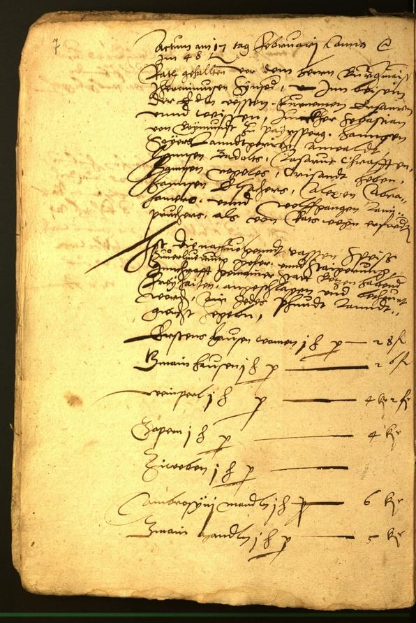 Stadtarchiv Bozen - BOhisto Ratsprotokoll 1548 