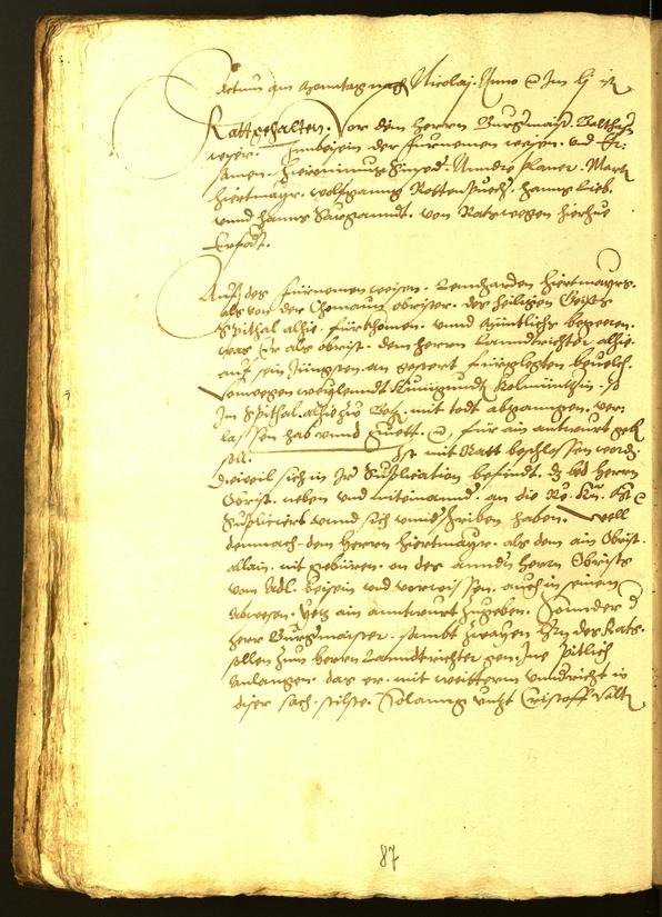 Stadtarchiv Bozen - BOhisto Ratsprotokoll 1552 