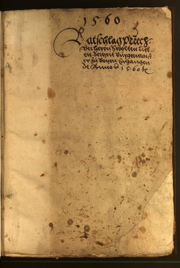 Civic Archives of Bozen-Bolzano - BOhisto Minutes of the council 1560 