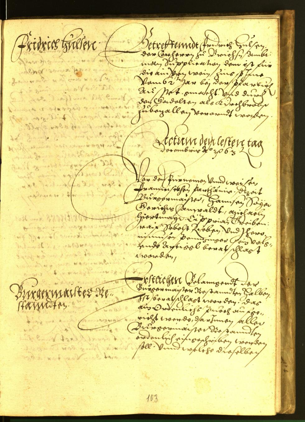 Stadtarchiv Bozen - BOhisto Ratsprotokoll 1563 