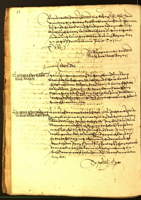 Stadtarchiv Bozen - BOhisto Ratsprotokoll 1571 