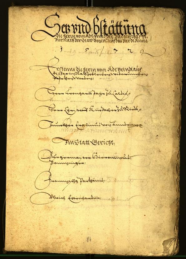 Civic Archives of Bozen-Bolzano - BOhisto Minutes of the council 1572 