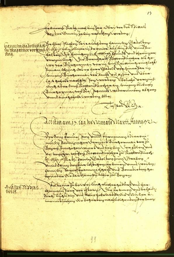 Stadtarchiv Bozen - BOhisto Ratsprotokoll 1572 