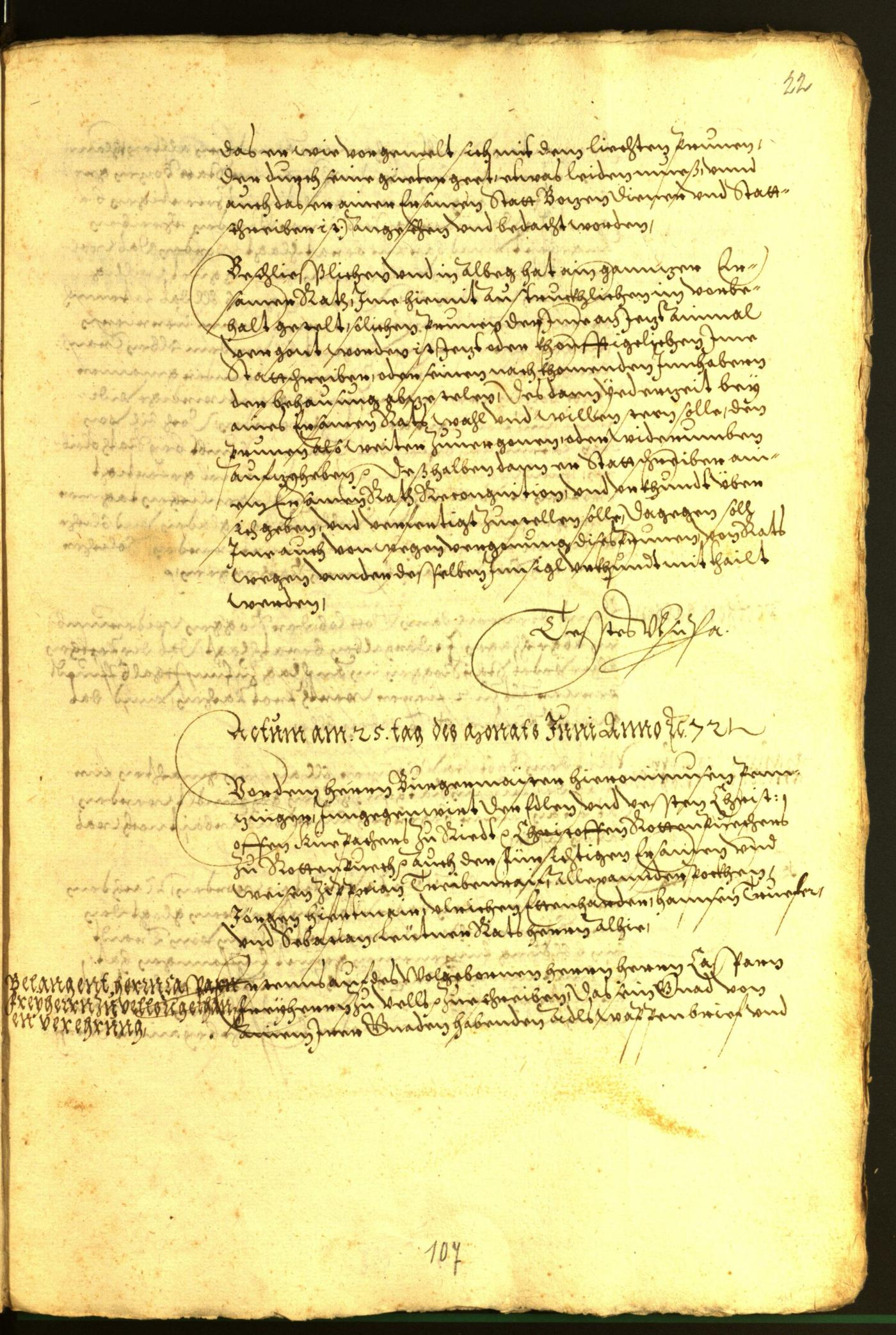 Stadtarchiv Bozen - BOhisto Ratsprotokoll 1572 