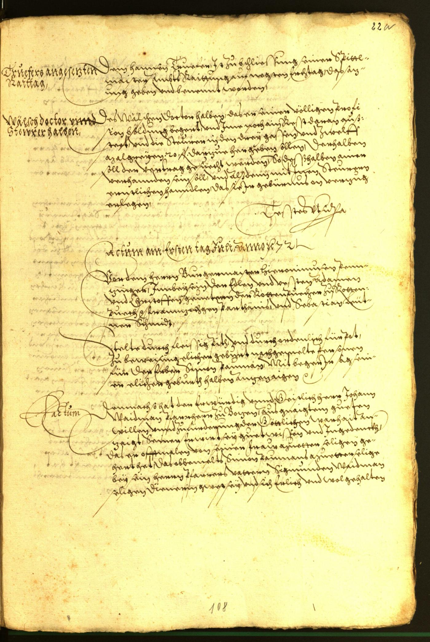 Stadtarchiv Bozen - BOhisto Ratsprotokoll 1572 