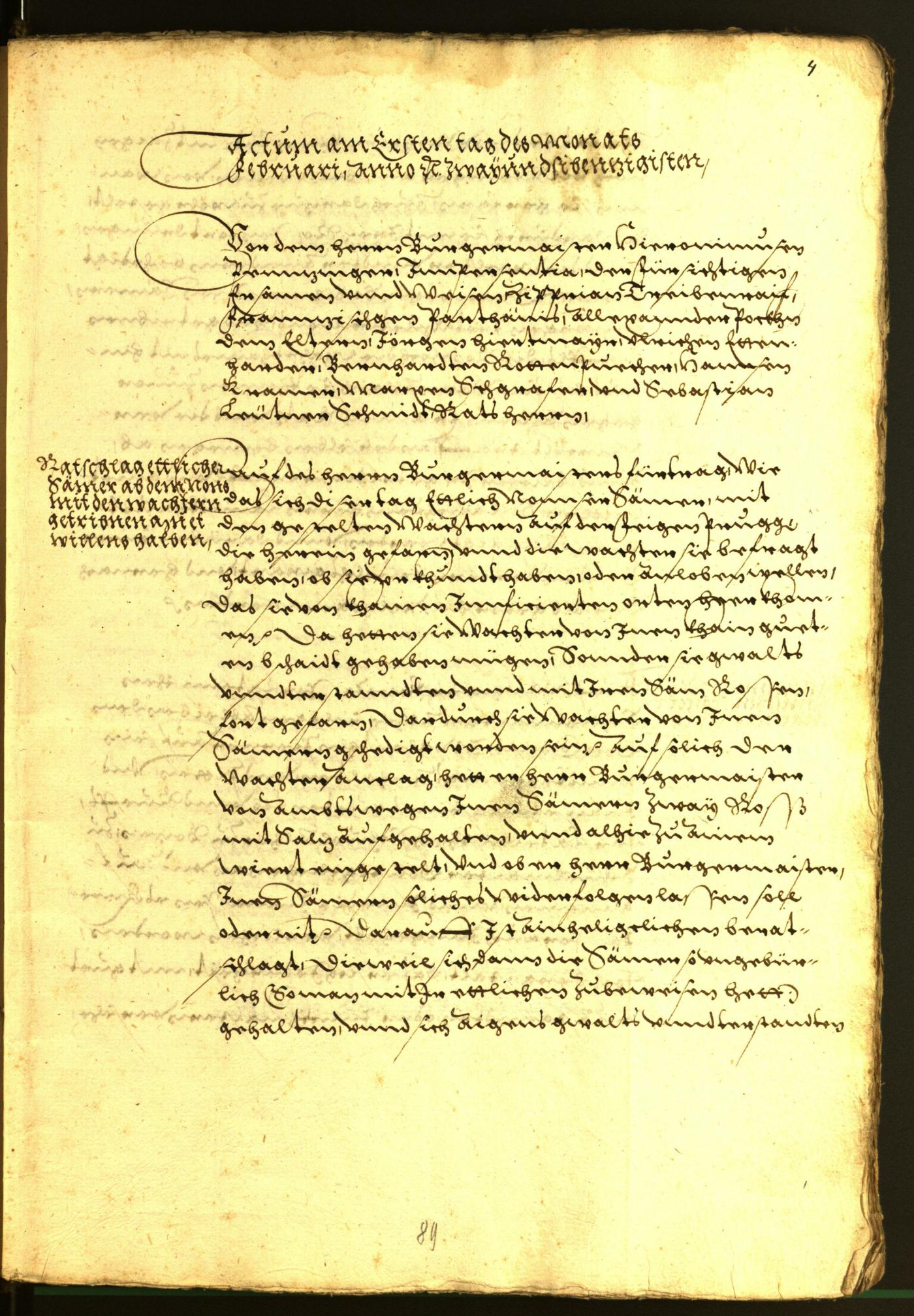 Stadtarchiv Bozen - BOhisto Ratsprotokoll 1572 