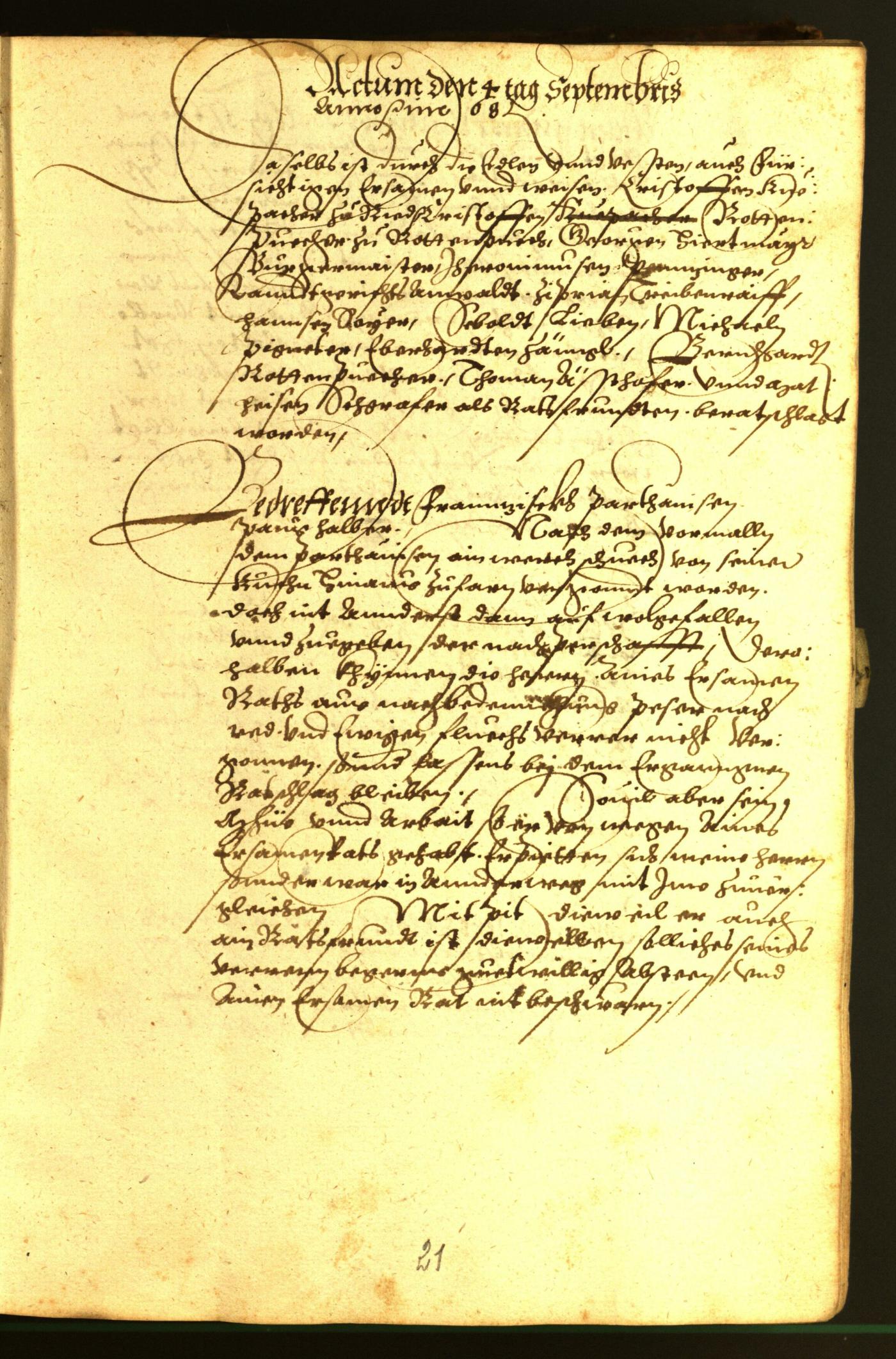 Stadtarchiv Bozen - BOhisto Ratsprotokoll 1568/69 