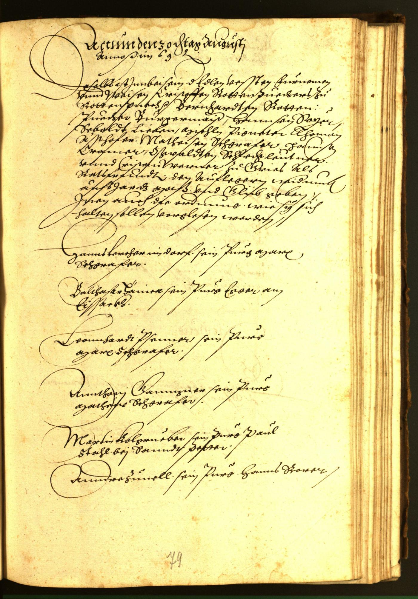 Stadtarchiv Bozen - BOhisto Ratsprotokoll 1569 