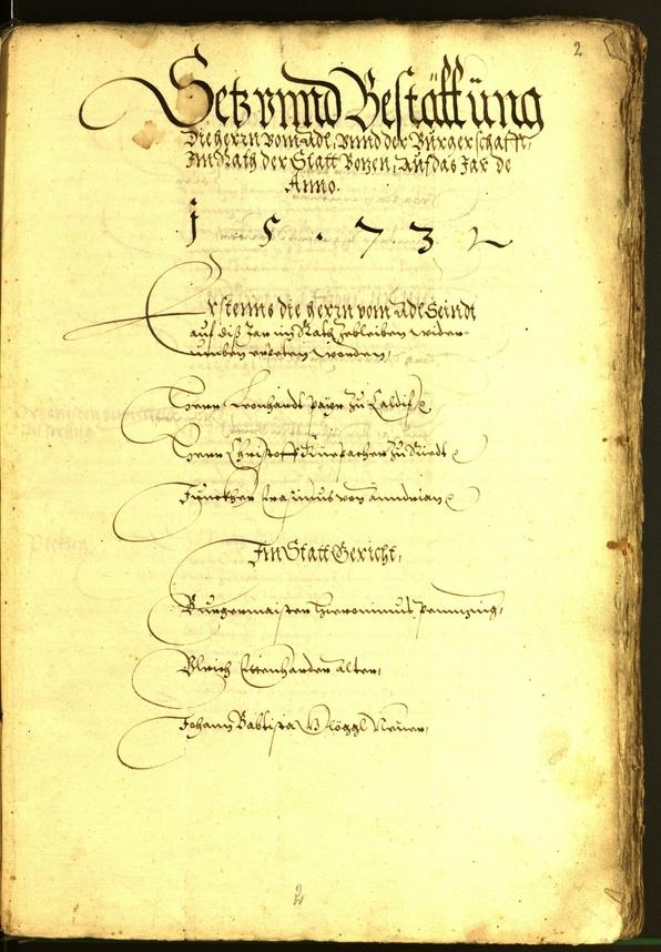 Stadtarchiv Bozen - BOhisto Ratsprotokoll 1573 