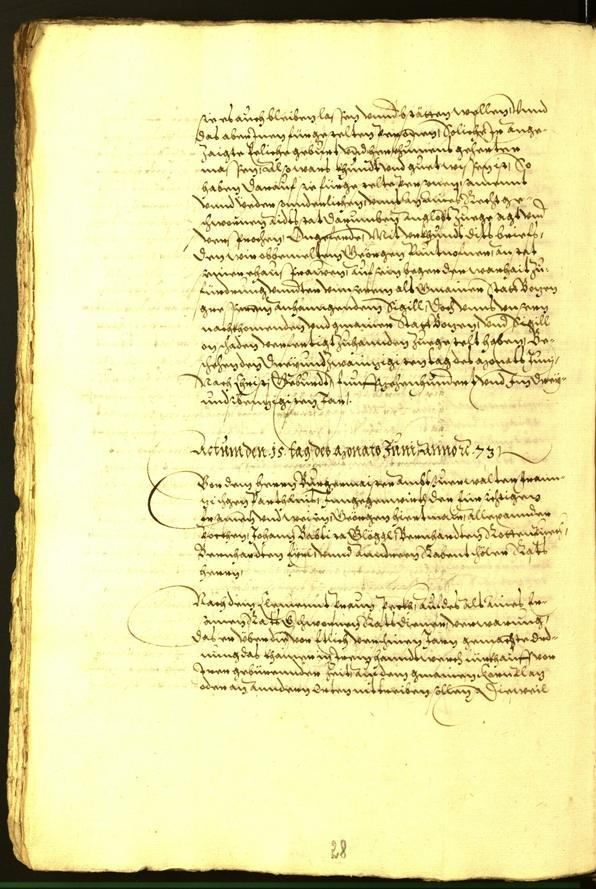 Stadtarchiv Bozen - BOhisto Ratsprotokoll 1573 