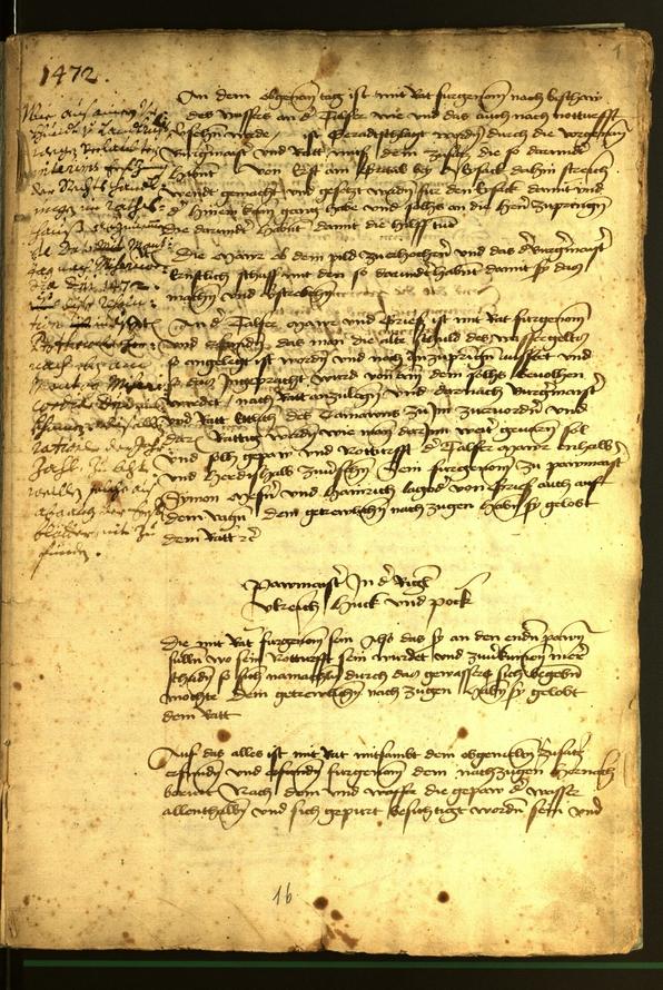 Stadtarchiv Bozen - BOhisto Ratsprotokoll 1472 fol. 1r