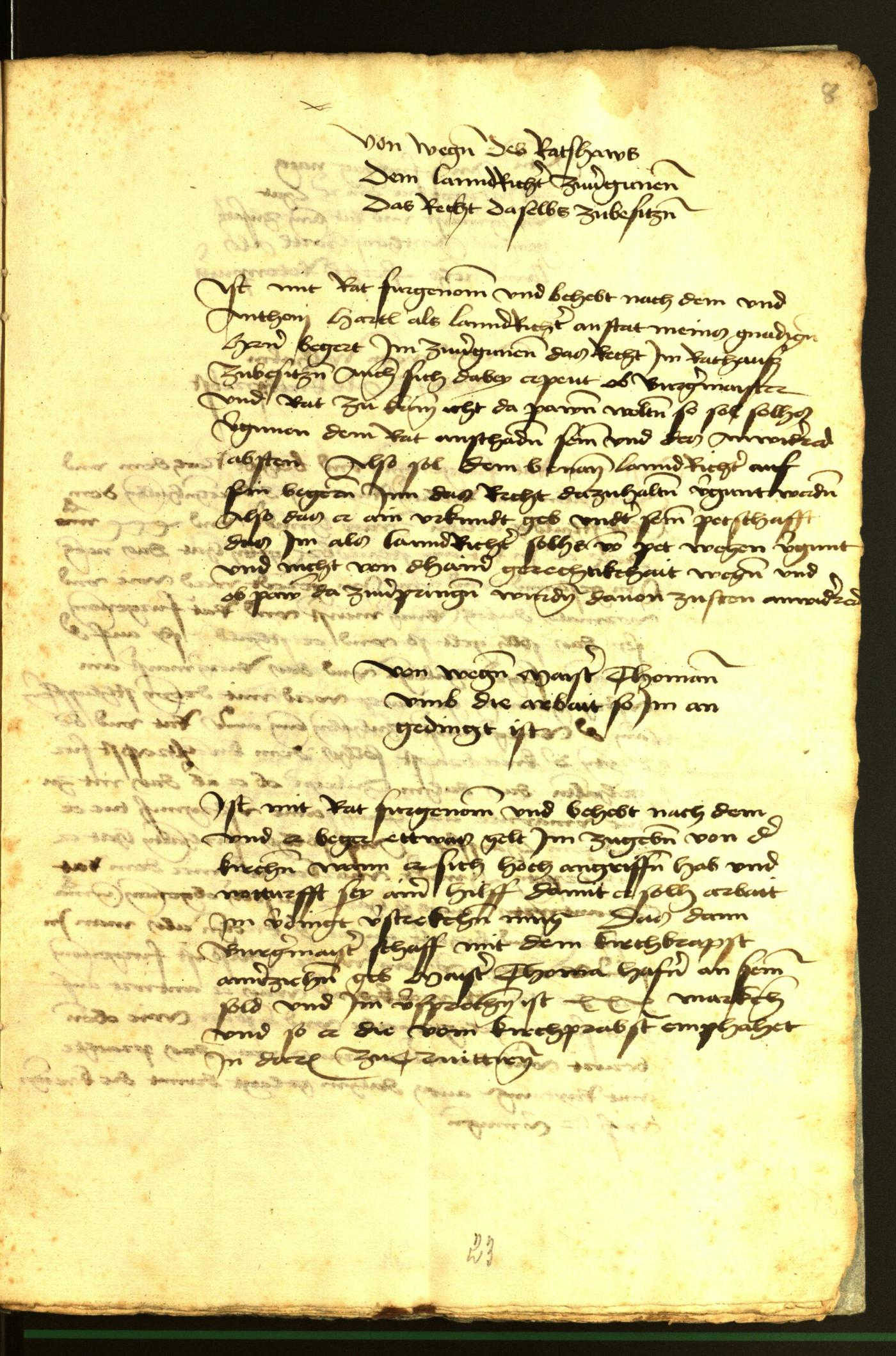 Stadtarchiv Bozen - BOhisto Ratsprotokoll 1472 fol. 8r