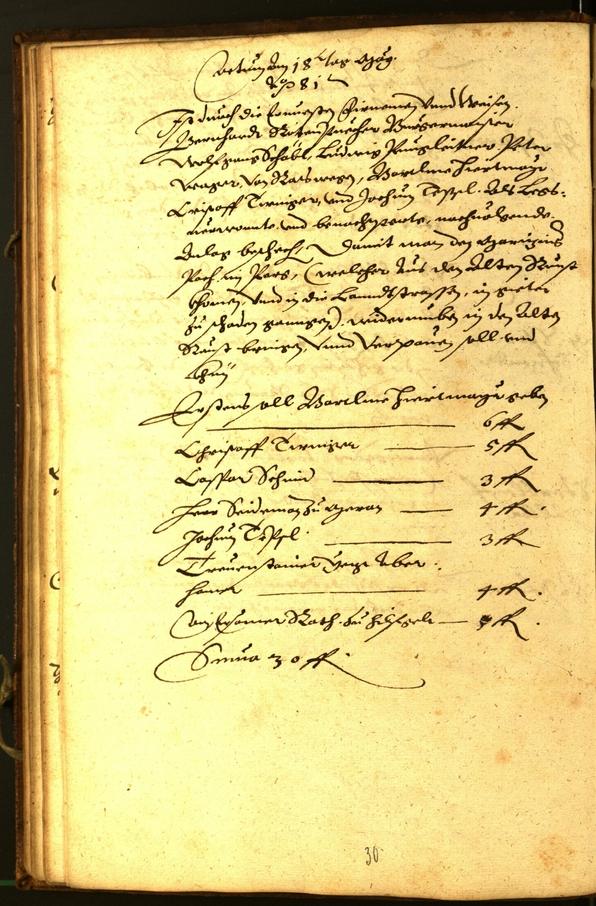 Stadtarchiv Bozen - BOhisto Ratsprotokoll 1581 