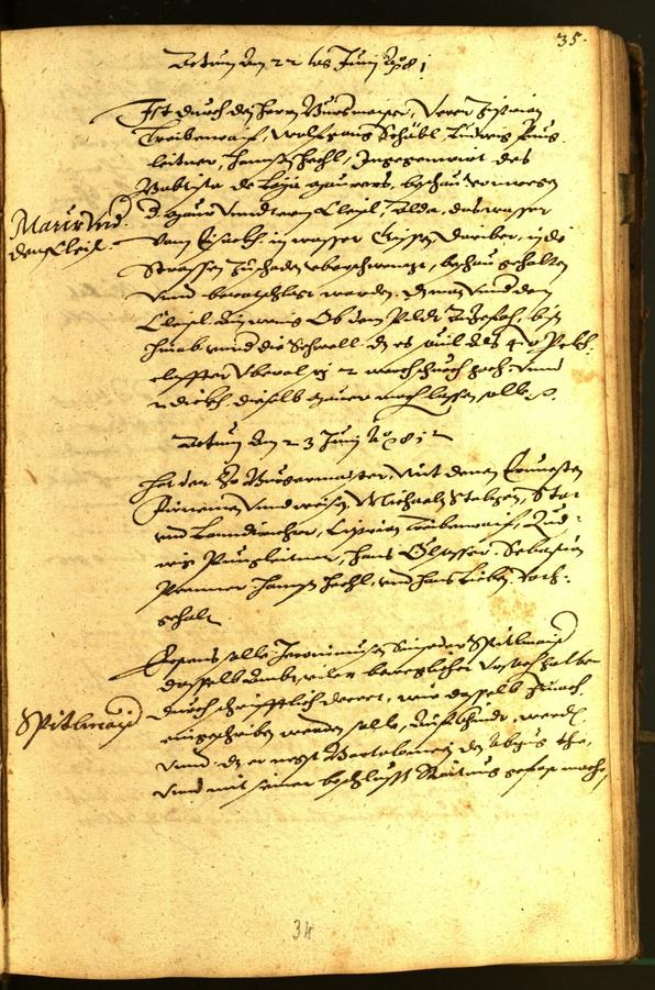 Stadtarchiv Bozen - BOhisto Ratsprotokoll 1581 