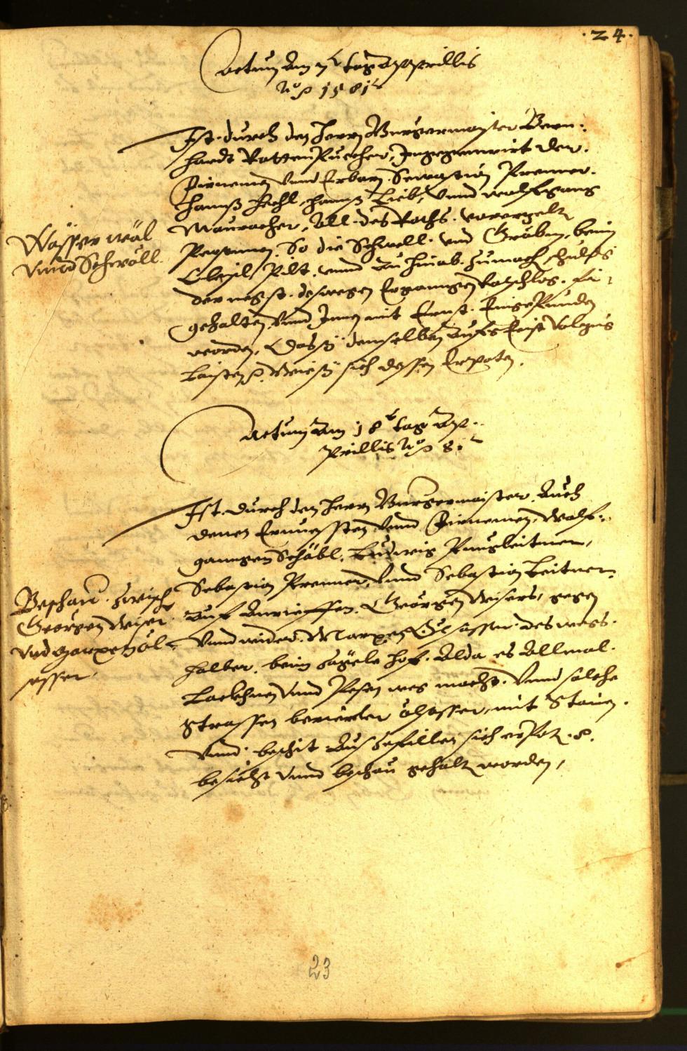 Stadtarchiv Bozen - BOhisto Ratsprotokoll 1581 