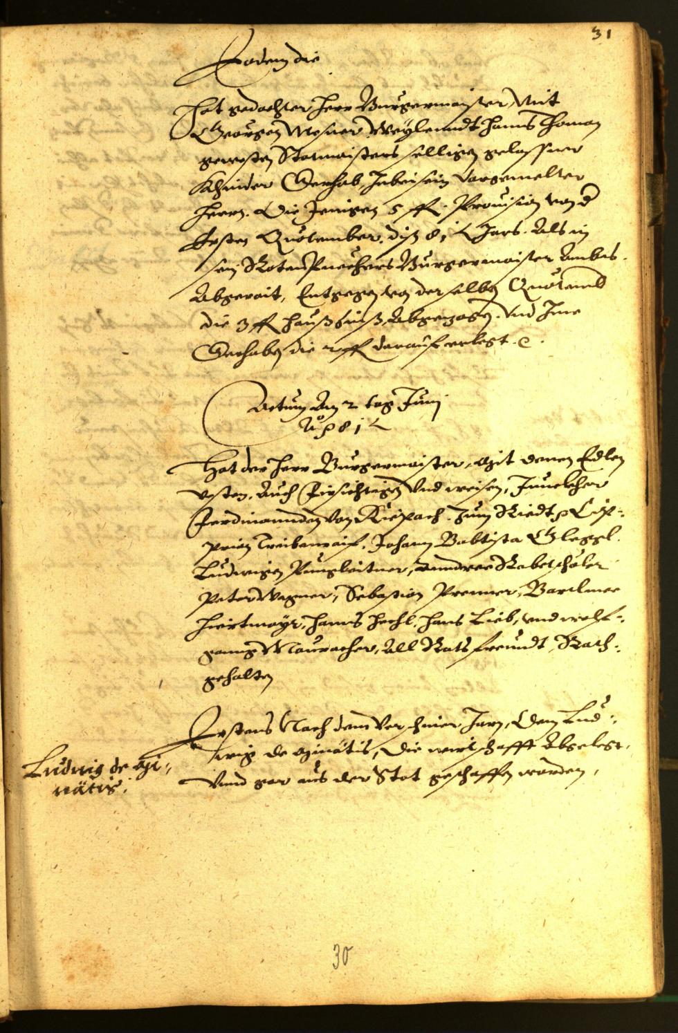 Stadtarchiv Bozen - BOhisto Ratsprotokoll 1581 