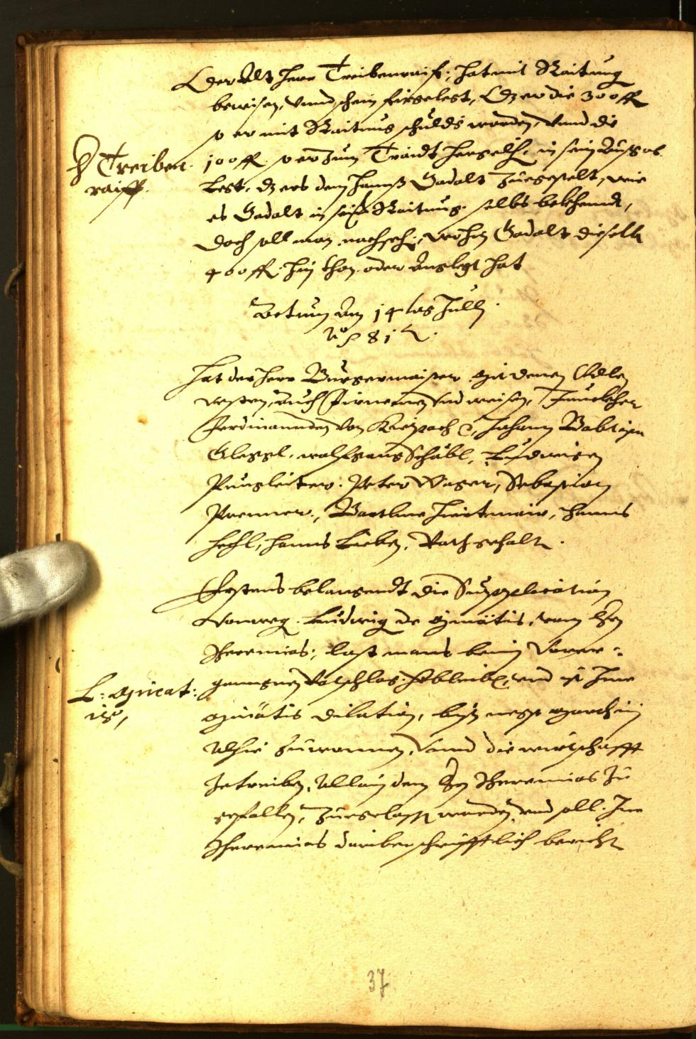 Civic Archives of Bozen-Bolzano - BOhisto Minutes of the council 1581 