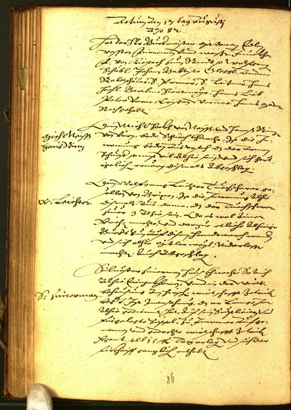 Stadtarchiv Bozen - BOhisto Ratsprotokoll 1582 