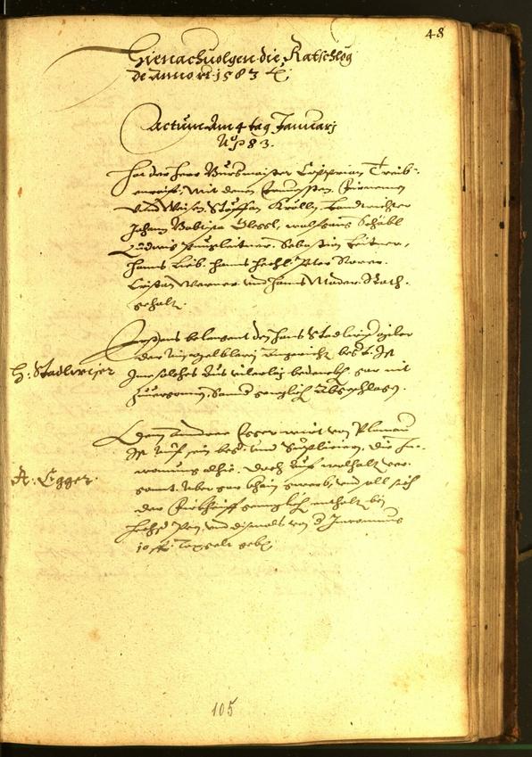 Stadtarchiv Bozen - BOhisto Ratsprotokoll 1583 