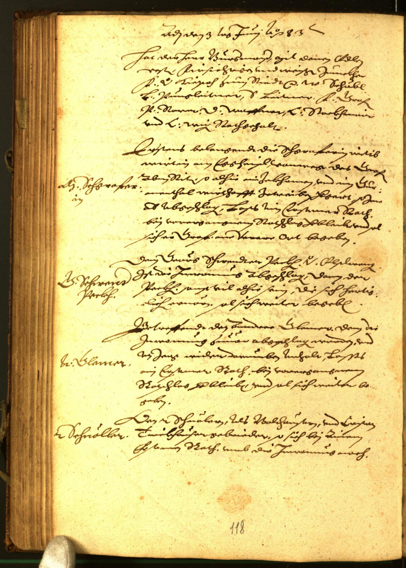 Civic Archives of Bozen-Bolzano - BOhisto Minutes of the council 1583 