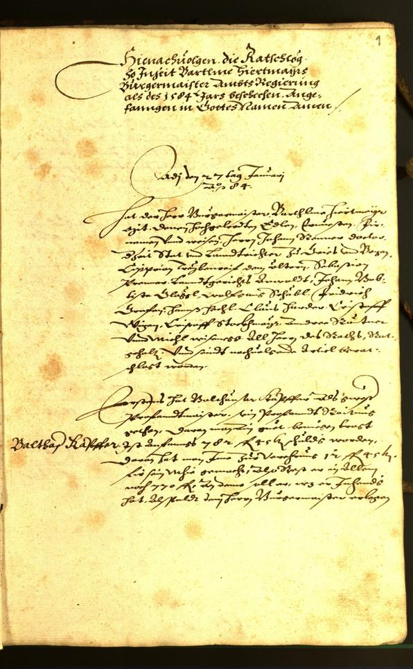 Archivio Storico della Città di Bolzano - BOhisto protocollo consiliare 1584 