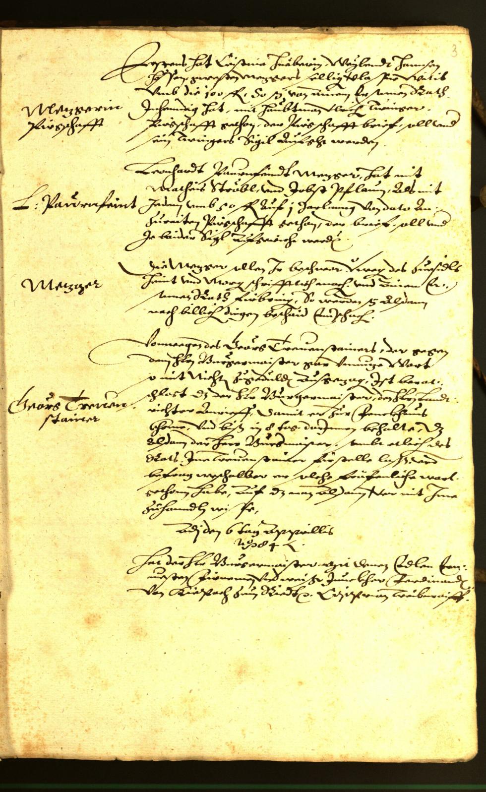 Stadtarchiv Bozen - BOhisto Ratsprotokoll 1584 