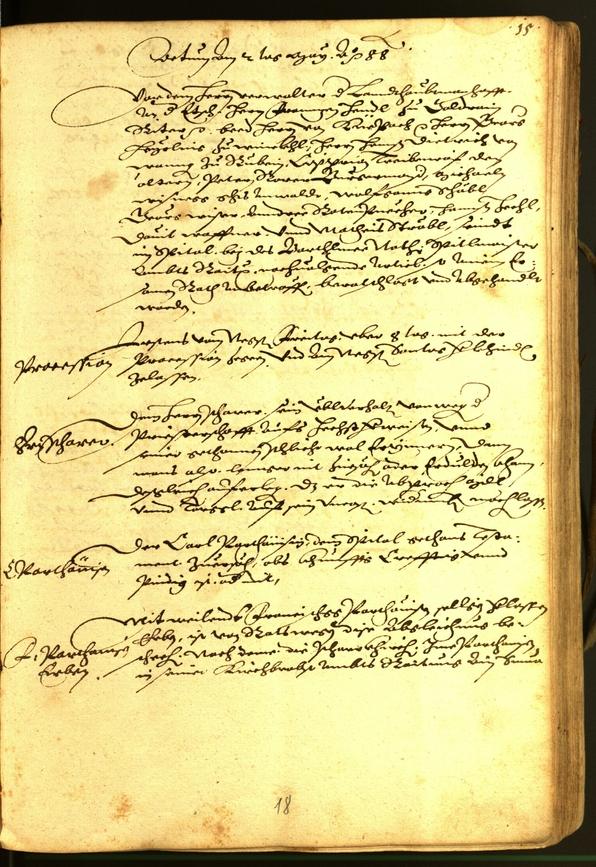 Stadtarchiv Bozen - BOhisto Ratsprotokoll 1588 