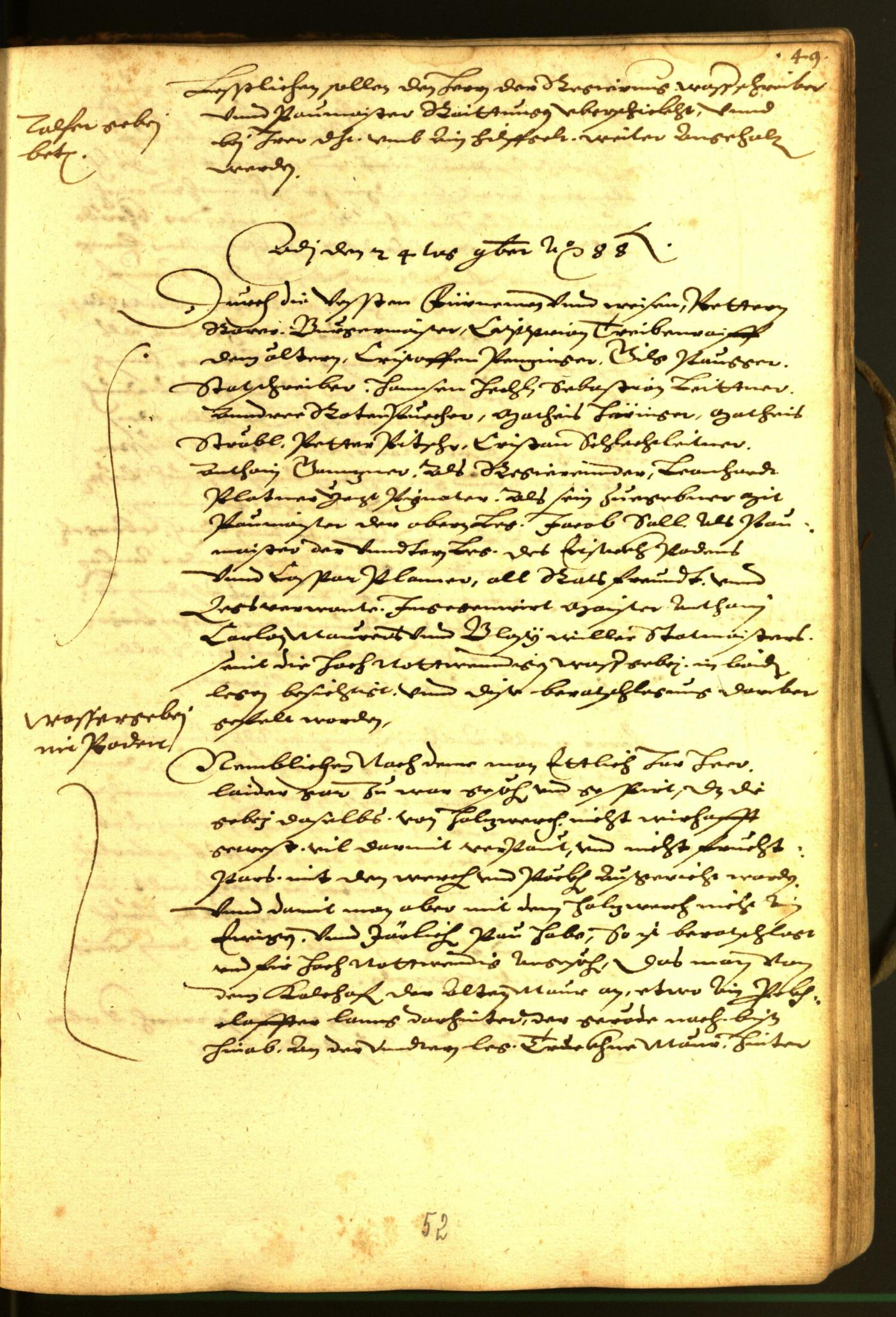 Stadtarchiv Bozen - BOhisto Ratsprotokoll 1588 