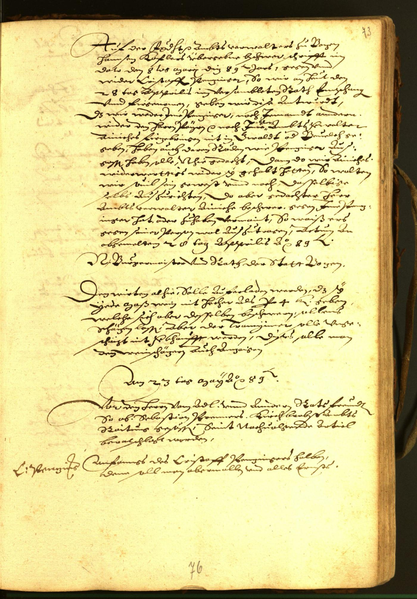 Stadtarchiv Bozen - BOhisto Ratsprotokoll 1588 