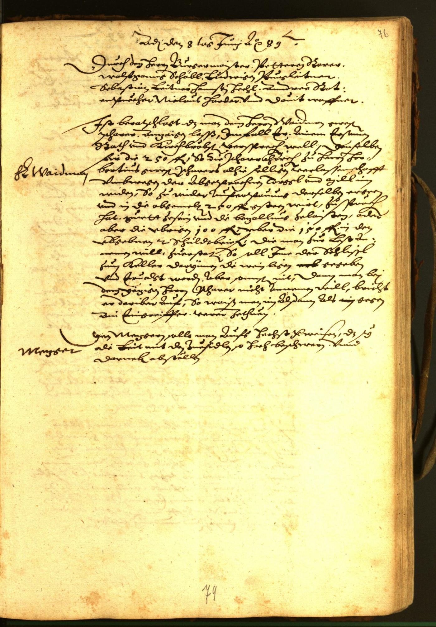 Stadtarchiv Bozen - BOhisto Ratsprotokoll 1588 