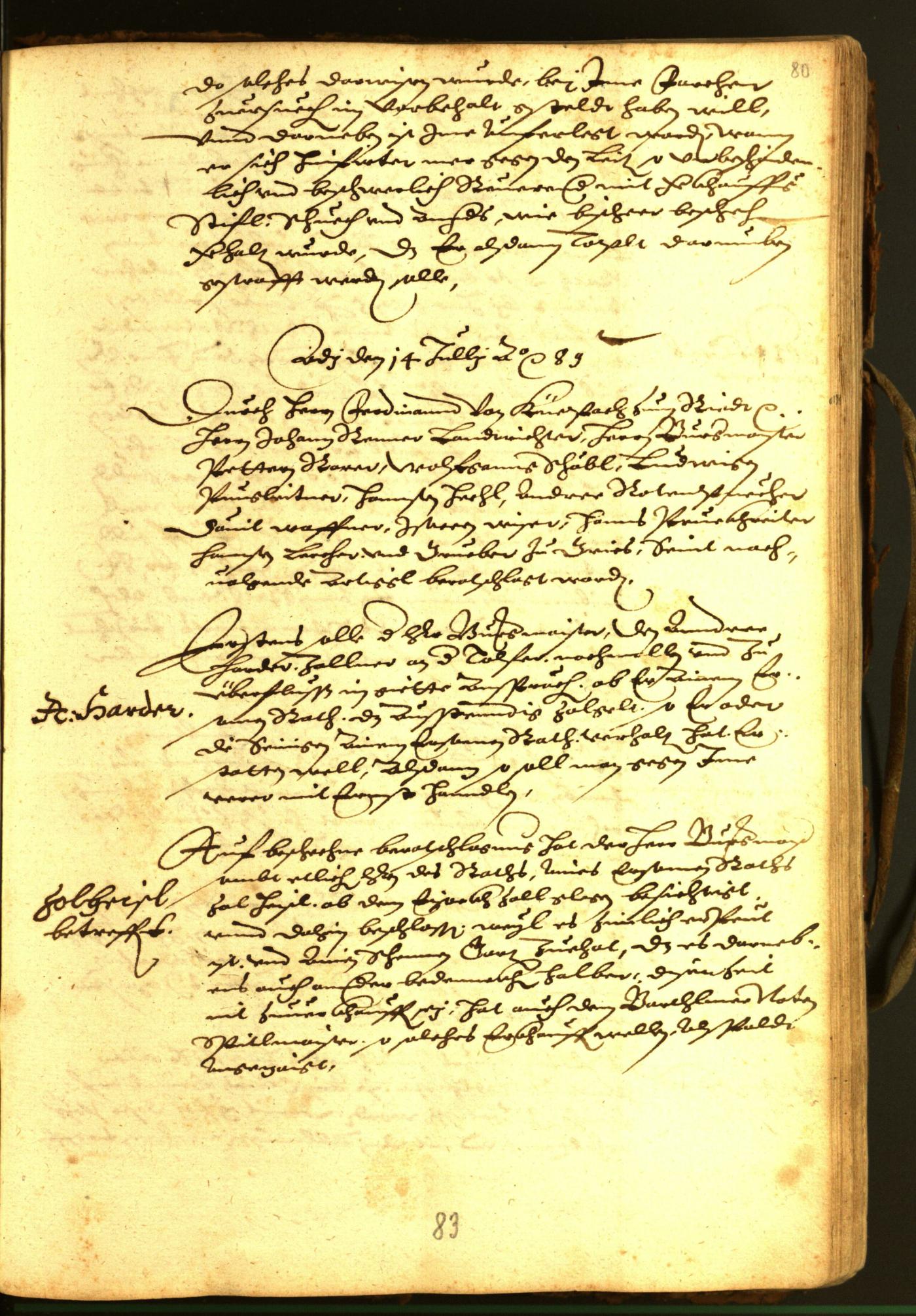 Stadtarchiv Bozen - BOhisto Ratsprotokoll 1588 