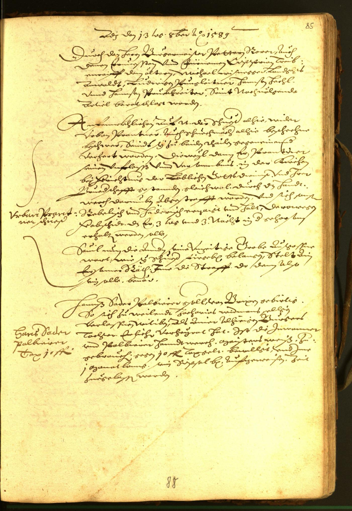 Stadtarchiv Bozen - BOhisto Ratsprotokoll 1588 