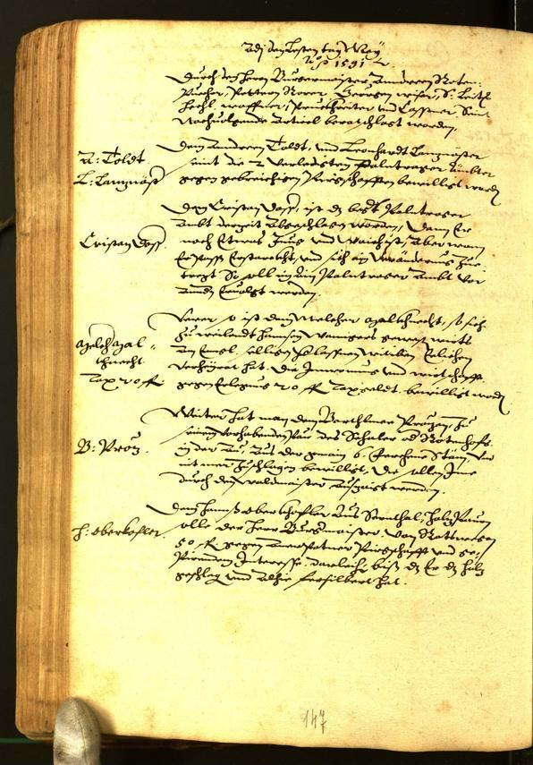 Stadtarchiv Bozen - BOhisto Ratsprotokoll 1591 