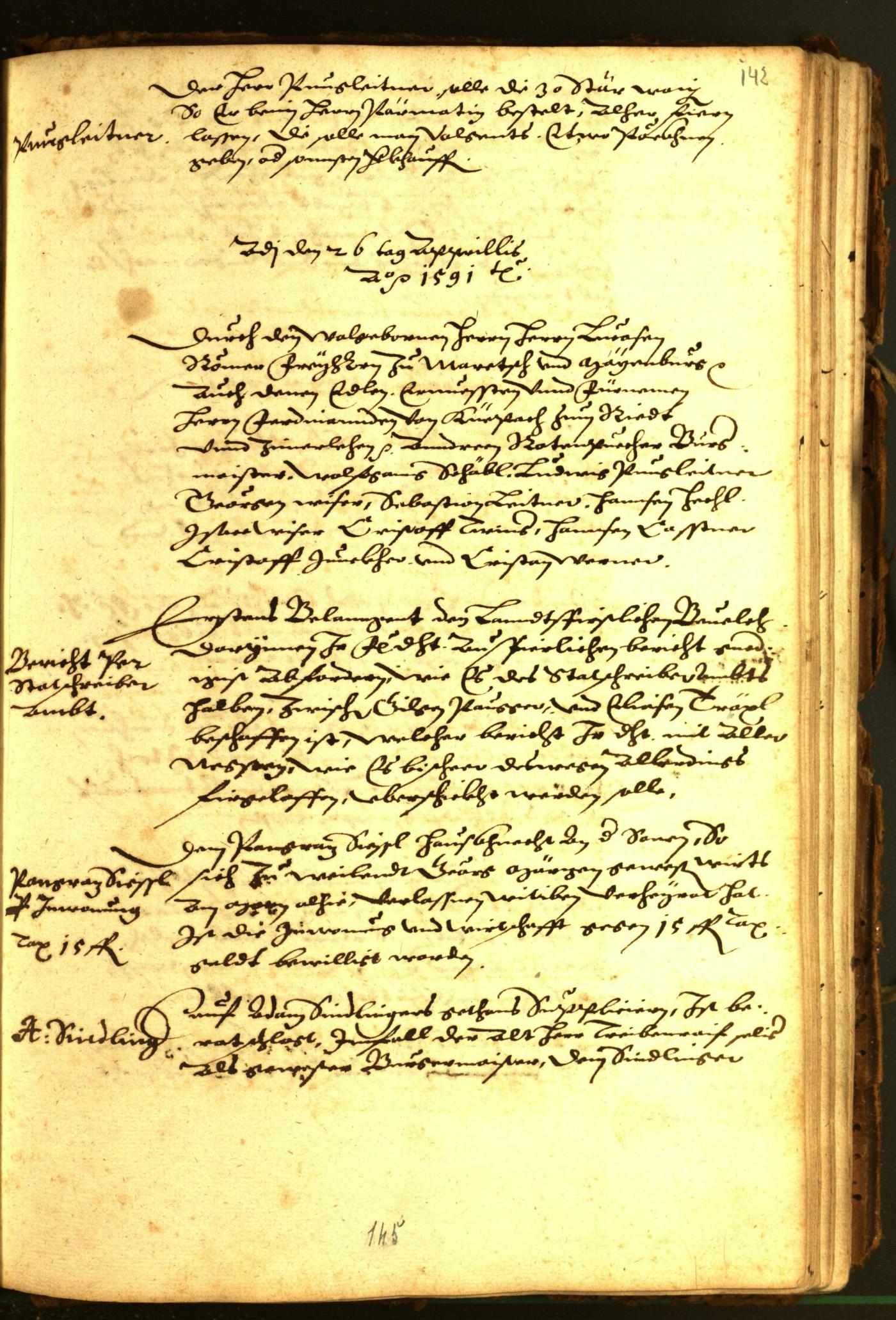 Stadtarchiv Bozen - BOhisto Ratsprotokoll 1591 