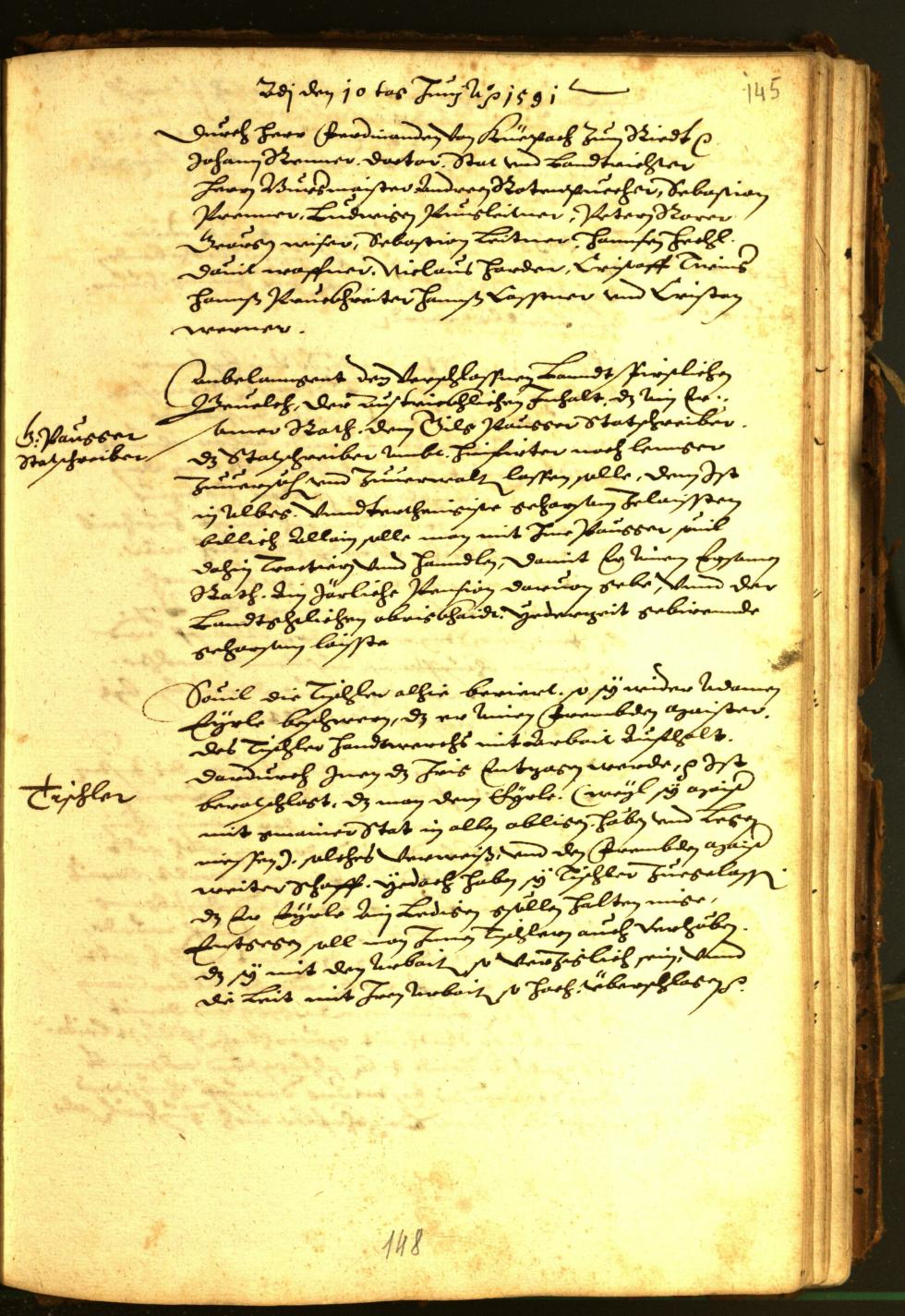 Stadtarchiv Bozen - BOhisto Ratsprotokoll 1591 