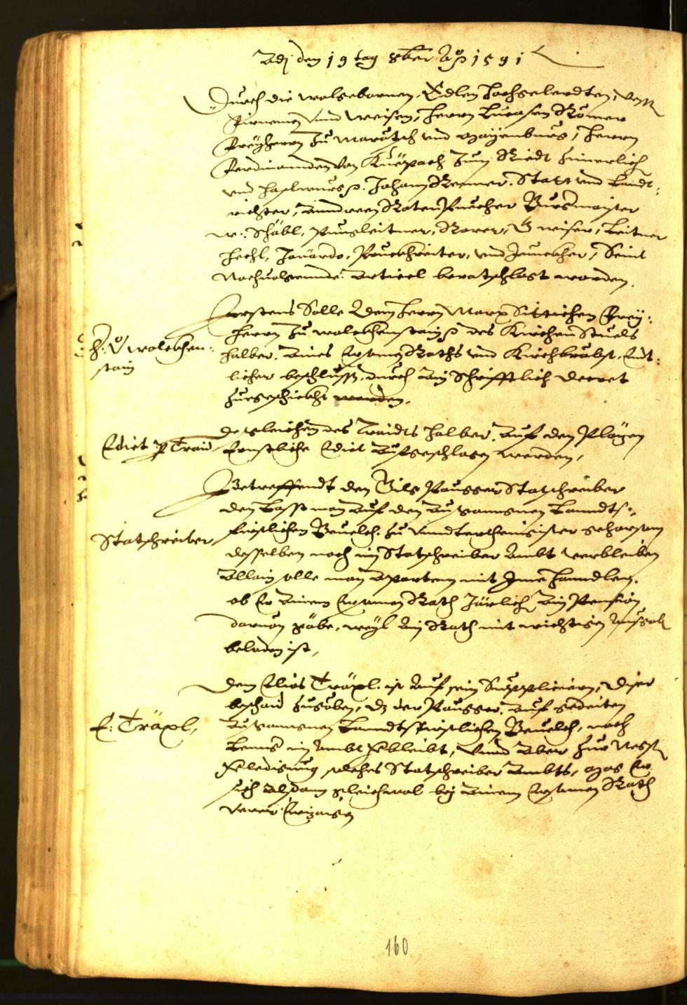 Stadtarchiv Bozen - BOhisto Ratsprotokoll 1591 