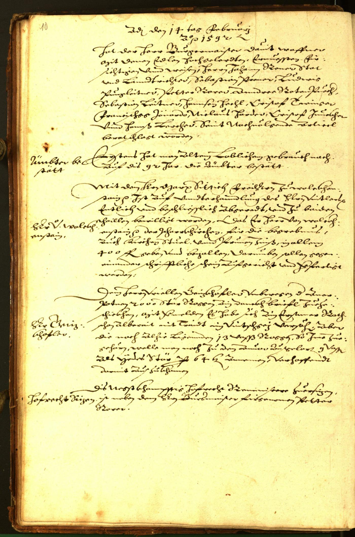 Stadtarchiv Bozen - BOhisto Ratsprotokoll 1592 