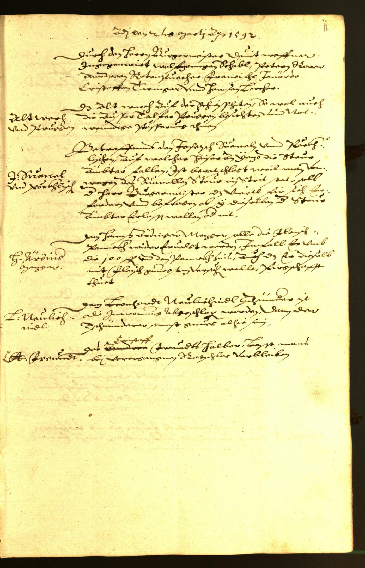 Civic Archives of Bozen-Bolzano - BOhisto Minutes of the council 1592 