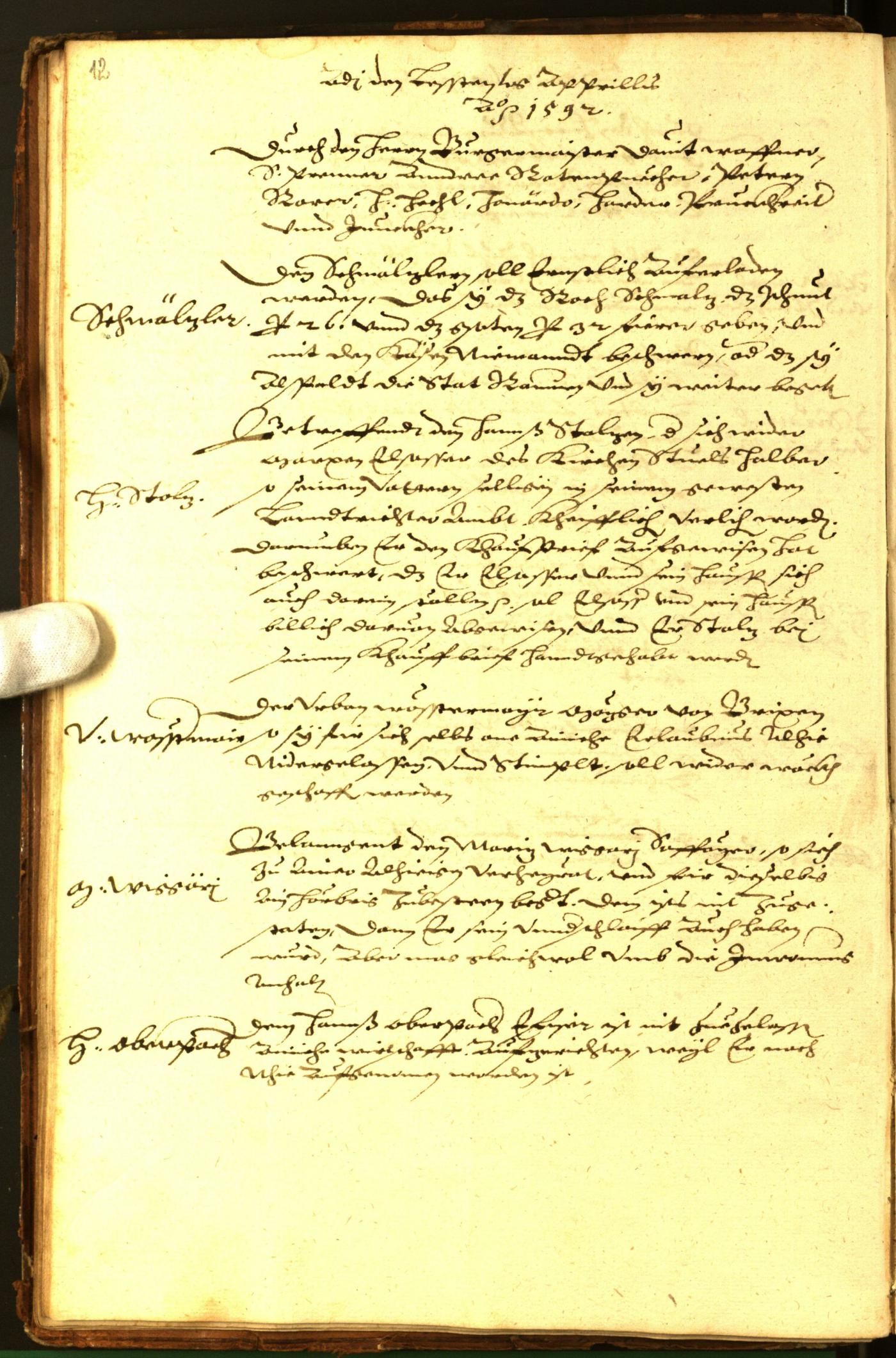 Stadtarchiv Bozen - BOhisto Ratsprotokoll 1592 