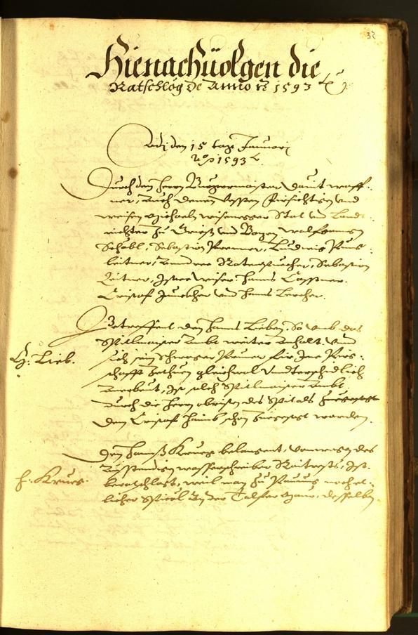 Archivio Storico della Città di Bolzano - BOhisto protocollo consiliare 1593 