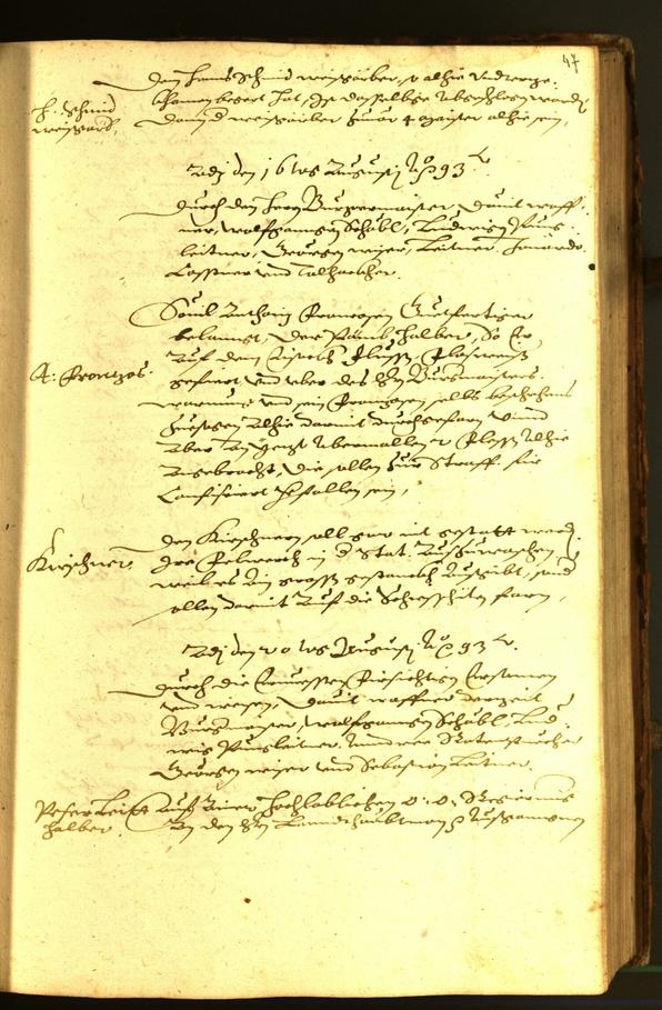 Stadtarchiv Bozen - BOhisto Ratsprotokoll 1593 