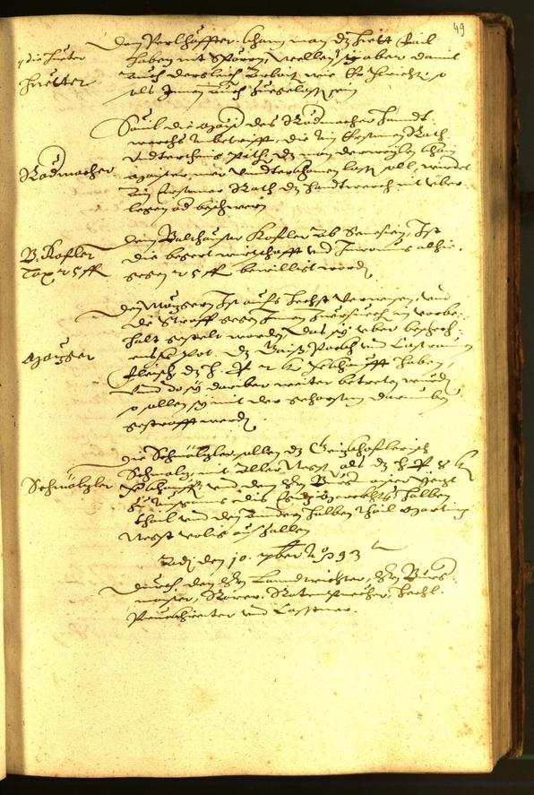 Stadtarchiv Bozen - BOhisto Ratsprotokoll 1593 