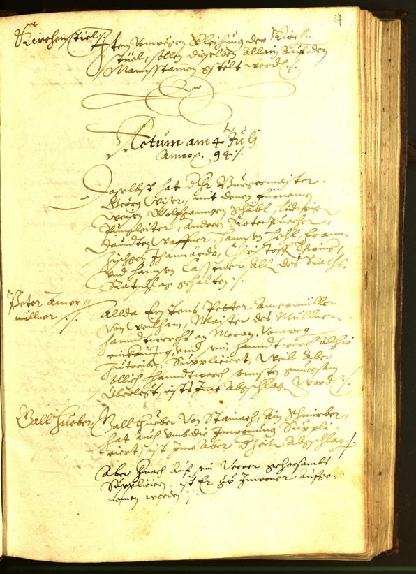 Civic Archives of Bozen-Bolzano - BOhisto Minutes of the council 1594 