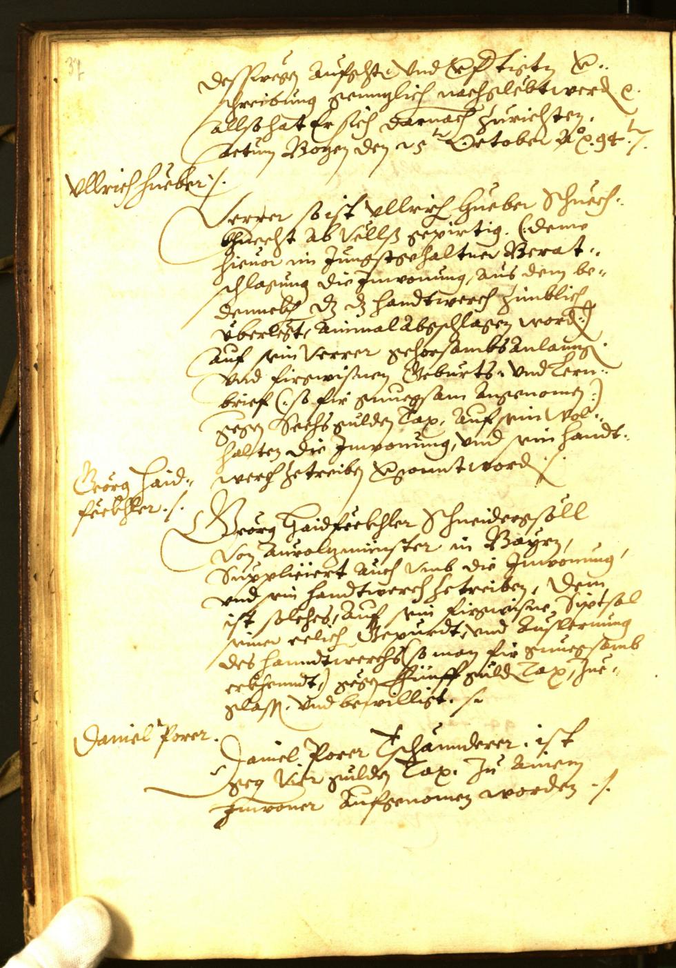 Civic Archives of Bozen-Bolzano - BOhisto Minutes of the council 1594 